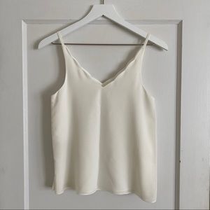 Revelry Olivia Chiffon Top with Scallop Neckline